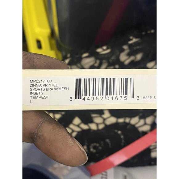 Max Studio Womens Gray Floral Breathable‎ Mesh Sports Bra Top Size Large - Picture 4 of 4